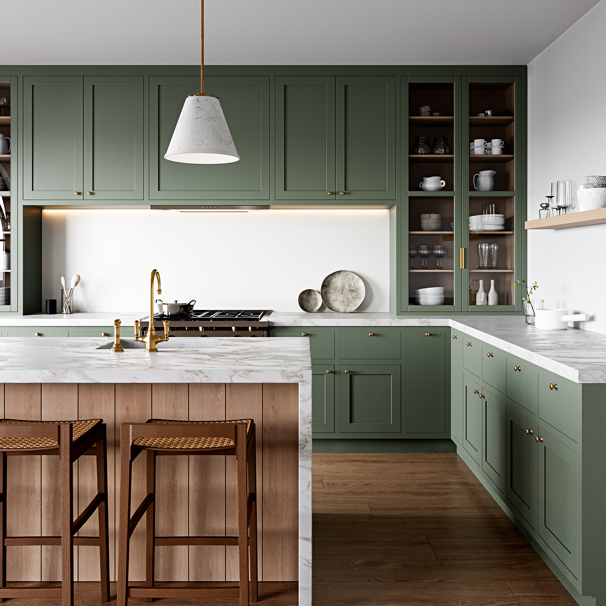 Green Kitchen View 2